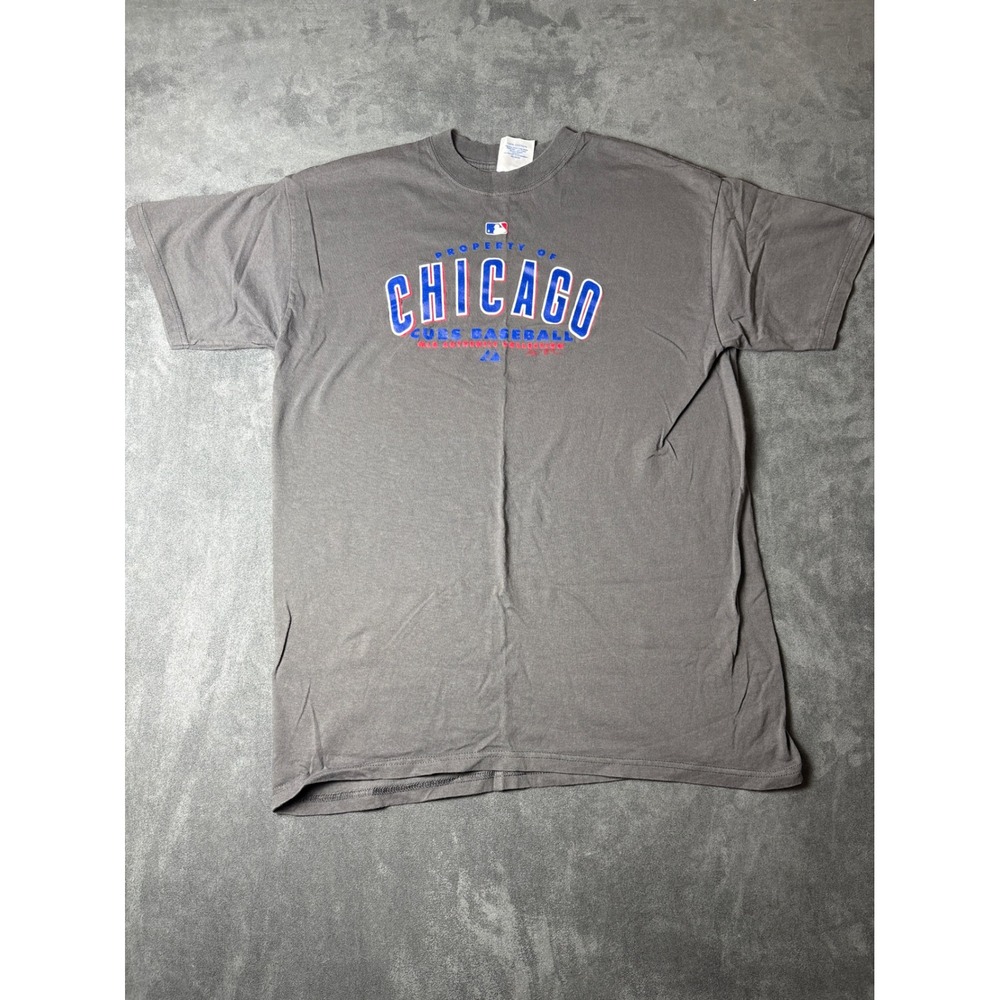 Majestic Chicago Cubs Baseball T-Shirt Mens XL Gray MLB Authentic Collection